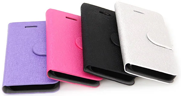 Silk Texture Series Unique Design Artificial Leather and PC Flip Wallet Stand Cover Case with Credit Card Holder |