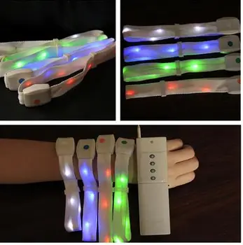 

Fashion Led Bracelet With Remote Control Glowing Wristbands Strap Bracelet Nylon Bangles Bracelets for Party Event Decor 50pcs