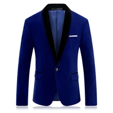 Королевское бальное голубое блейзер для мужчин модный бренд сценическая одежда для певцов Slim Fit Мужской красный бархатный блейзер, куртка