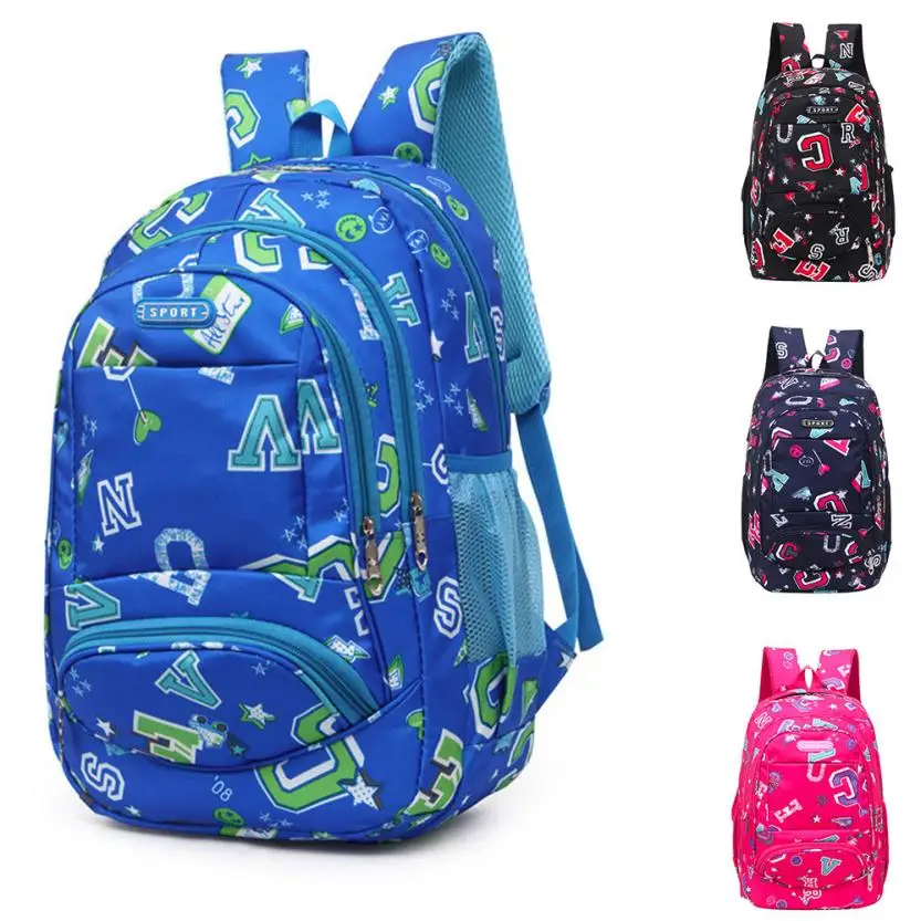 Backpack Preppy Style Teenage Girls Boys School Backpack Letter
