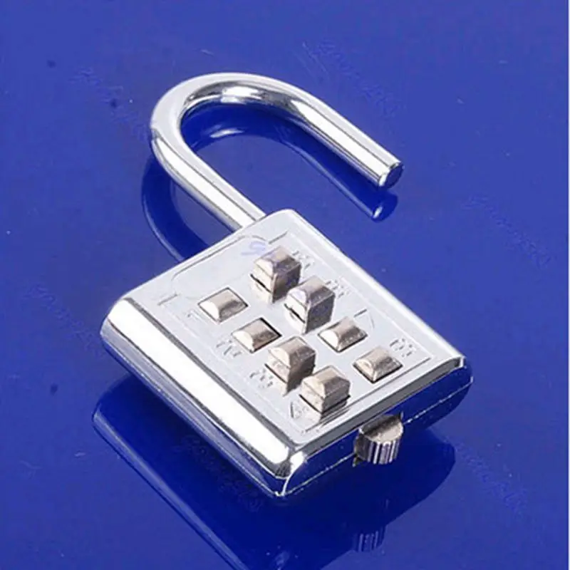 

Lightweight Metal 4 Digit Silver Push Button Combination Number Luggage Lock Padlock Travel Code