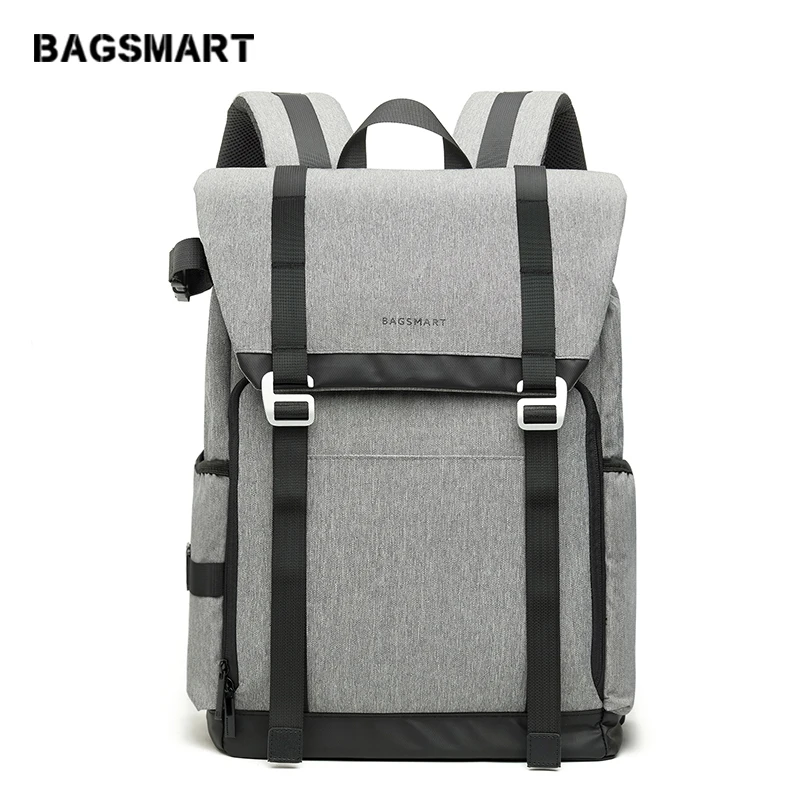 

BAGSMART Travel Camera Backpack Photography Bag For SLR/DSLR Cameras & 15" Laptop with Waterproof Rain Cover & Tripod Holder
