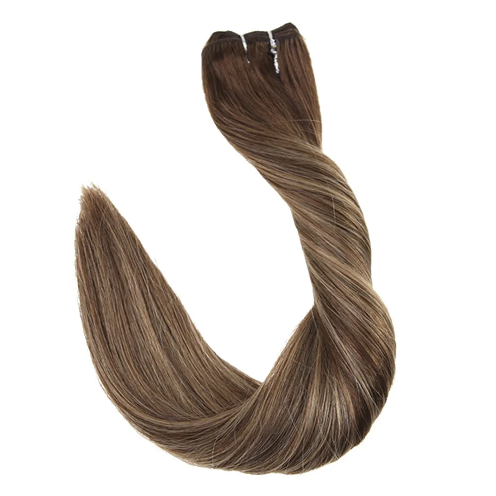 Полный блеск волос Уток Невидимый Remy пряди человеческих волос для наращивания балаяж цвет 100 г двойной уток шиньон для волос наращивание