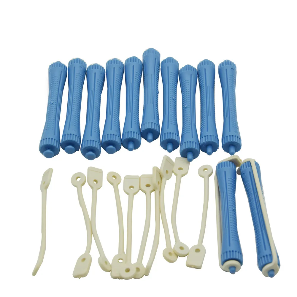 Buy 12 Pcs/Set 8mm Hair Perm Rods With Rubber Band