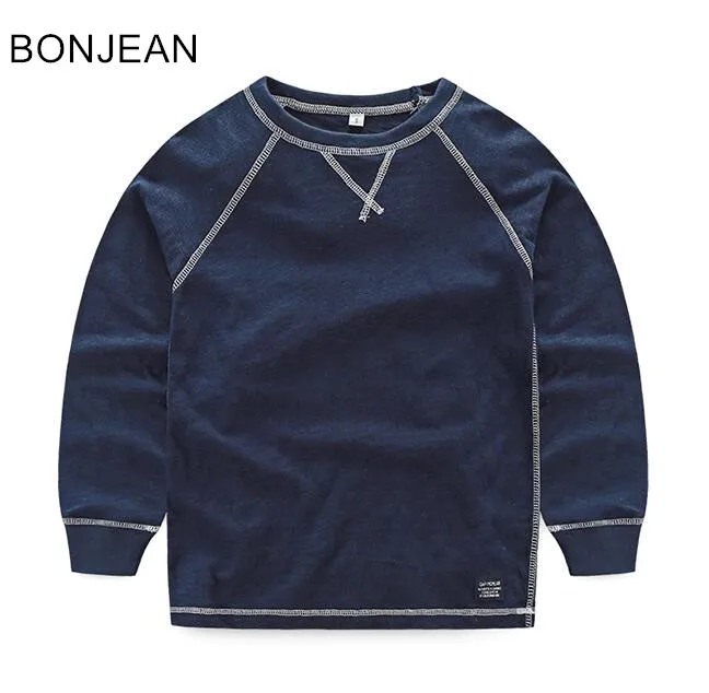 

free shipping 2018 children's causal shirt boy's long-sleeved t-shirt cotton boys shirts 255427