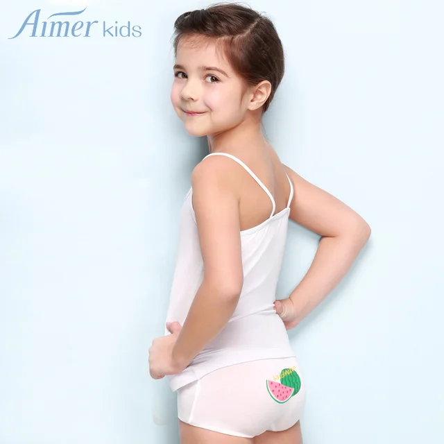 Aimer kids child new arrival adorer girls mid waist boxer panties