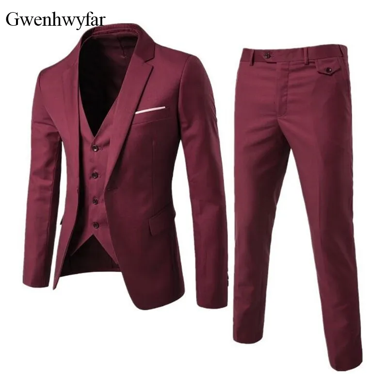 Buy Gwenhwyfar 2018 Red Men Suits Slim Fit Groomsmen