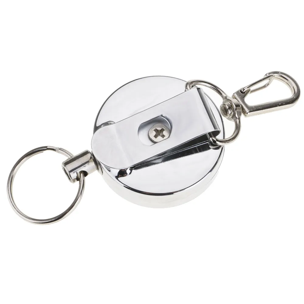 

Retractable Pull Key Ring ID Badge Lanyard Name Tag Card Holder Recoil Reel Belt Clip Attachment Buckle Recoil Keychain Tool