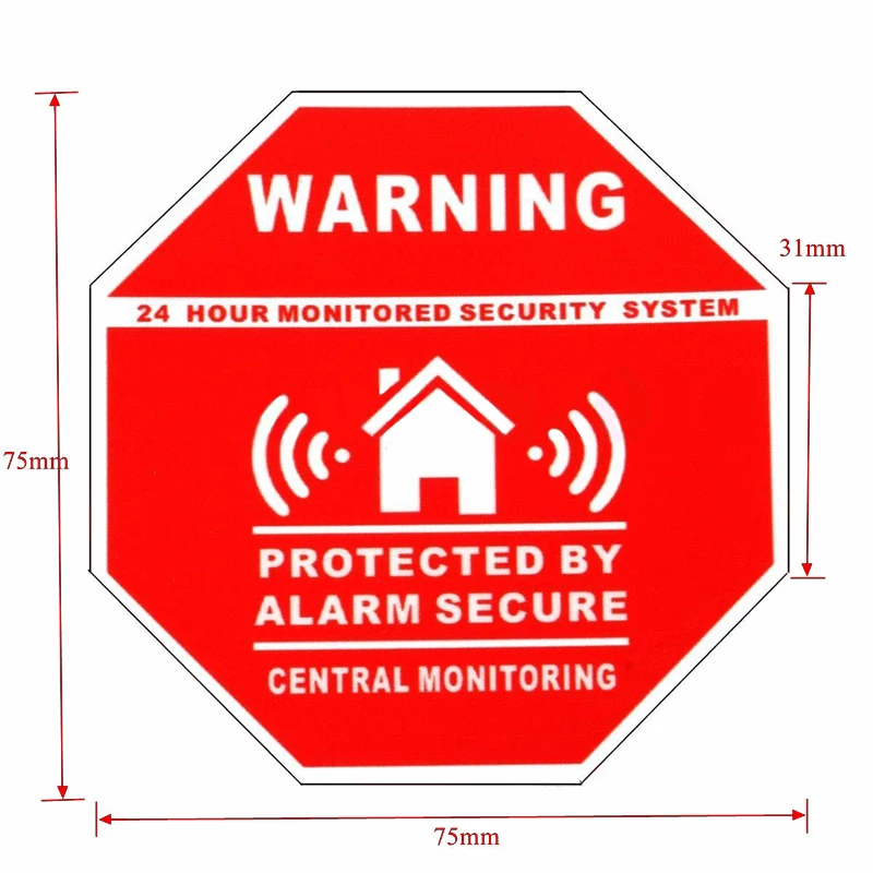 JX-LCLYL  5pcs New Home Alarm Security Decals Warning Signs Window Door Stickers 7.5*7.5cm