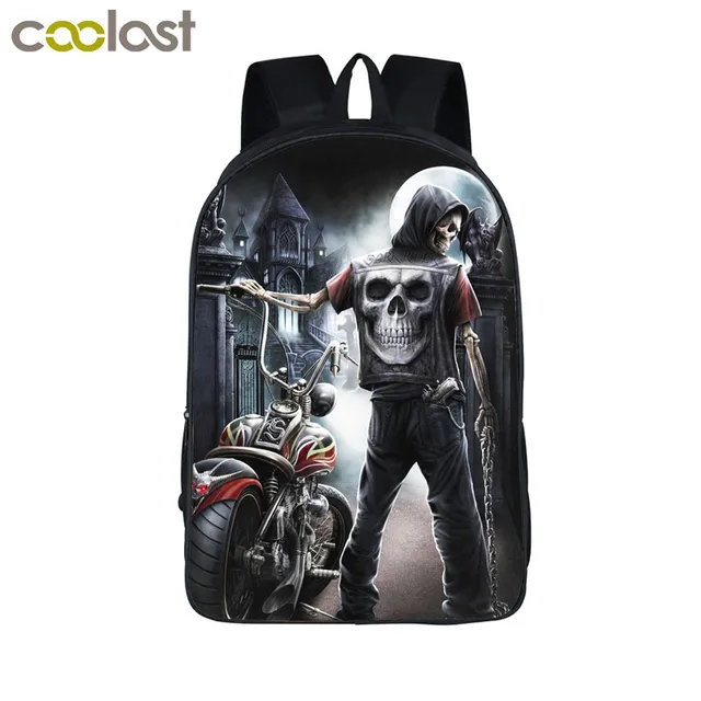 Cool Gothic Grim Reaper Skull Backpack For Agers Men Women Cool Gothic Grim Reaper Skull Backpack For Agers Men Women Travel Bags Boys S Children School