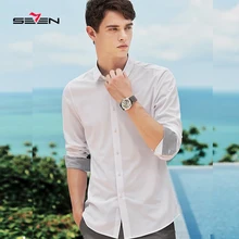 Seven7 новые мужские рубашки Slim Fit бизнес с длинным рукавом и отложным воротником мужская рубашка Slim Fit популярные дизайны 116A30010