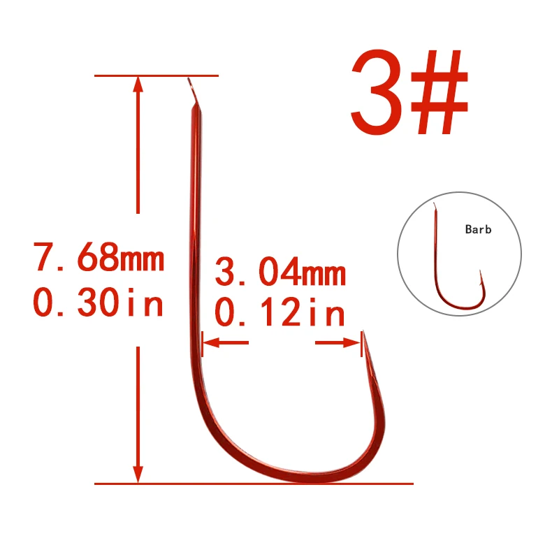 100 шт. рыбалка воблеры рыболовные принадлежности крючки поплавок приманки рыболовные крючки приманки воблеры для рыбалки карп - Цвет: Red Barbed3