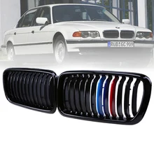 1 пара для BMW серий 7 E38 седан 1999-2001 глянцевый черный м Цвет спереди почек гоночный автомобиль решетка бампер автомобиль-Стайлинг