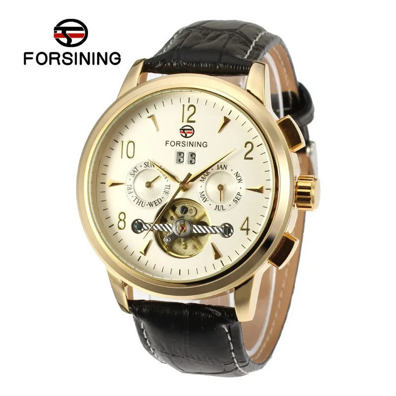 

FORSINING Tourbillon Wrap Mens Watches Top Brand Luxury Automatic Watch Calendar Male Clock Automatic Mechanical erkek kol saati