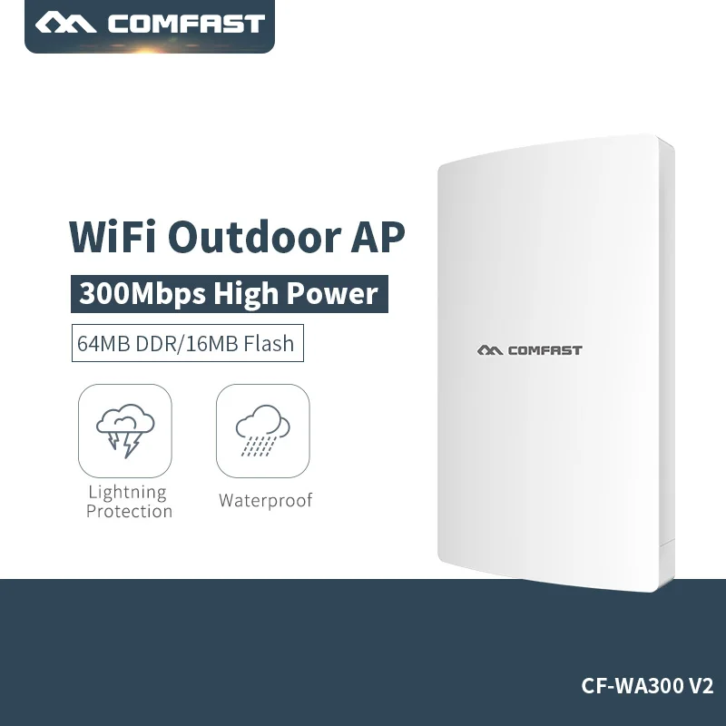 

2.4G Outdoor CPE Wireless WiFi Repeater 300Mbps AR9341 Extender Router AP Wi-Fi Access Point Built in 13dbi Antenna + Watchdog