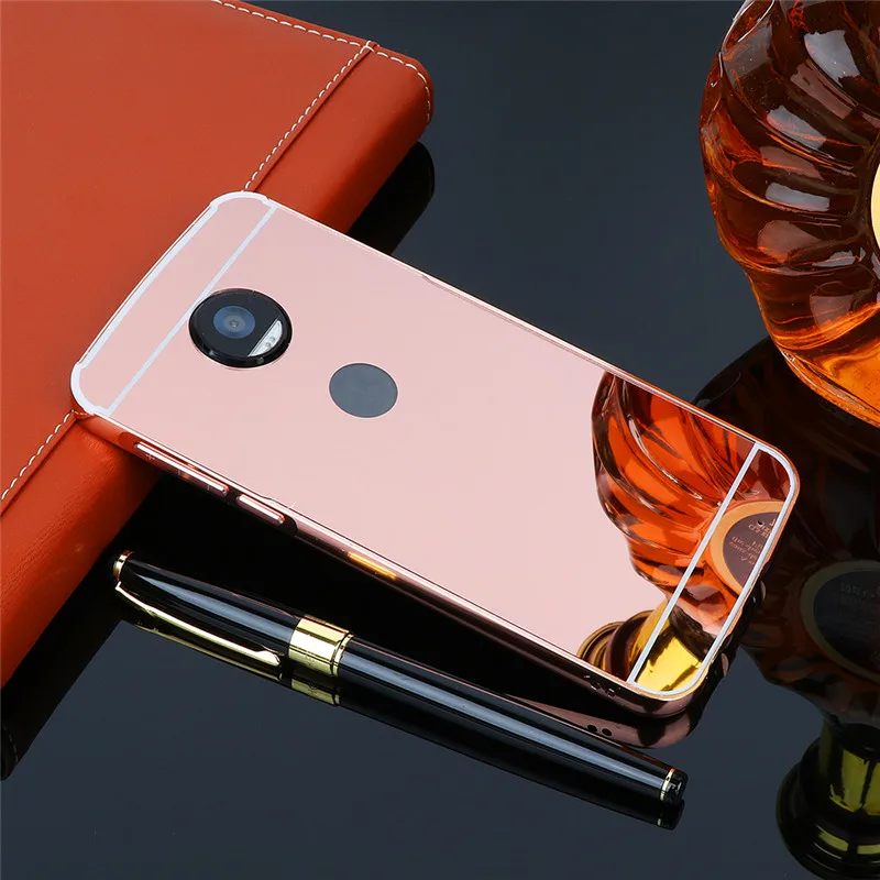 Для Moto G5S XT1793 чехол пластинчатый металл рамка с зеркальным эффектом для задней