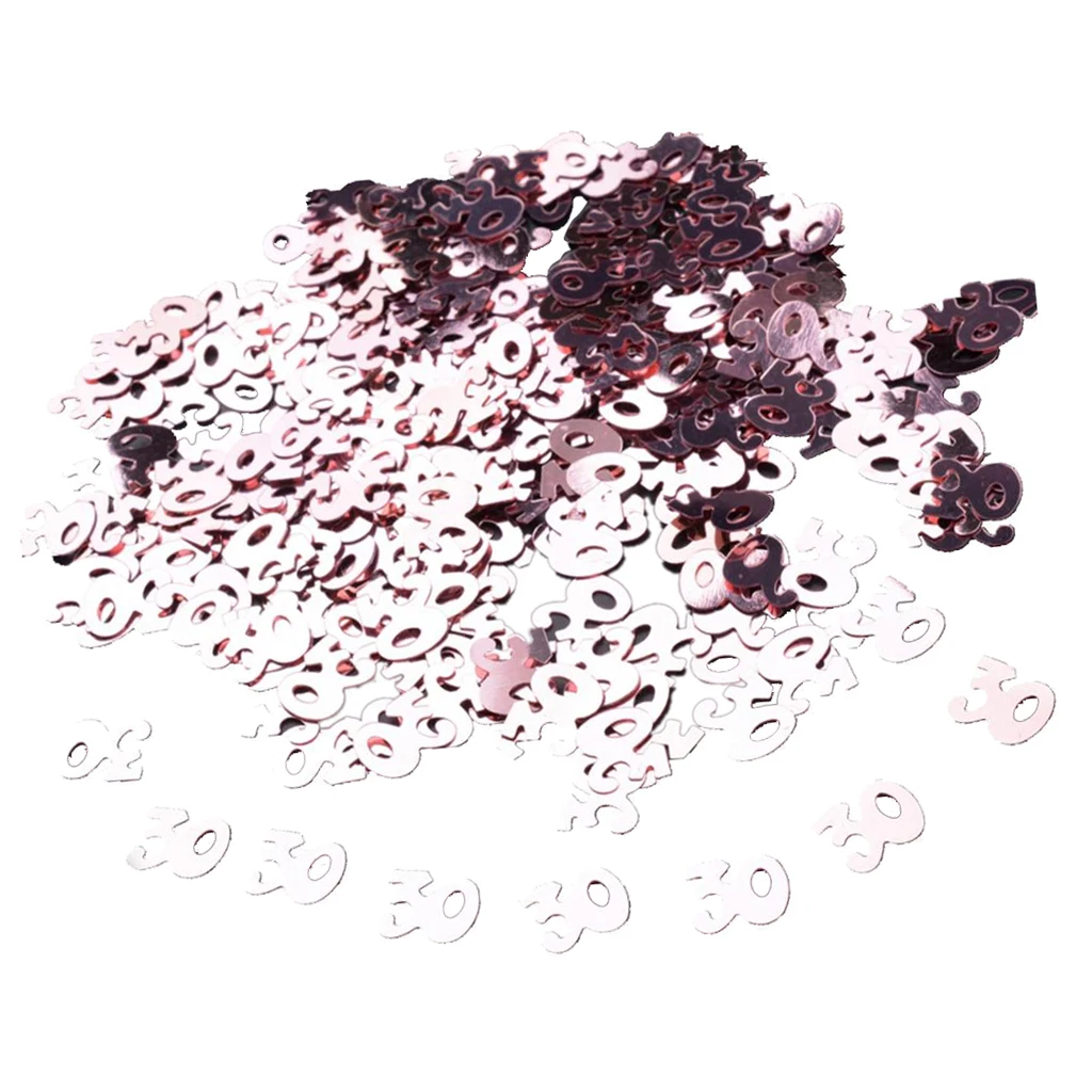 Rose Golden Digital Birthday Confetti Number Party Table Decor Scatters