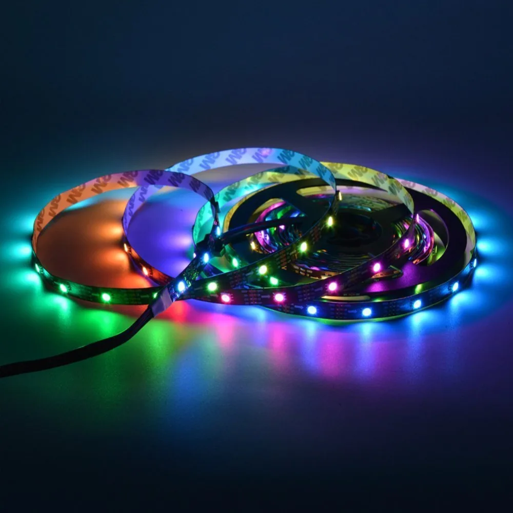 Mokungit 20 м 4X5 м apa102-c 36leds/M 5050 RGB индивидуально адресуемых 180 пикселей волшебный Цвет светодиодные ленты DC5V белый черный pcb