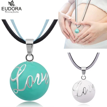 

Eudora Angel Caller Baby Chime Ball Blue White Love Letter Harmony Bola Ball Ringing Bola Pendant Necklace Jewelry Pregnant Gift