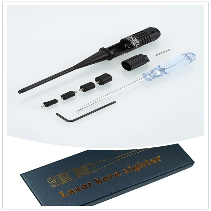 Calibrator Laser Light Bore Sighter Adjustable Adapters For 0.22-0.50 Caliber Scope Handgun Rifles Red Dot Sight Collimator Kit boresighter scope alignment device rifles pistols handguns firearms bore sight kit