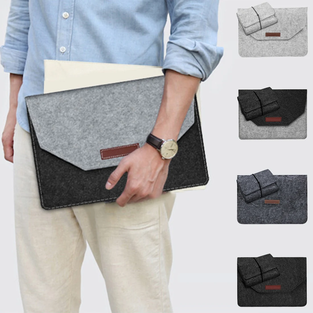 

Business Style Universal 11 13 15'' inch Laptop Case Anti-seismic Clutch Laptop Bag