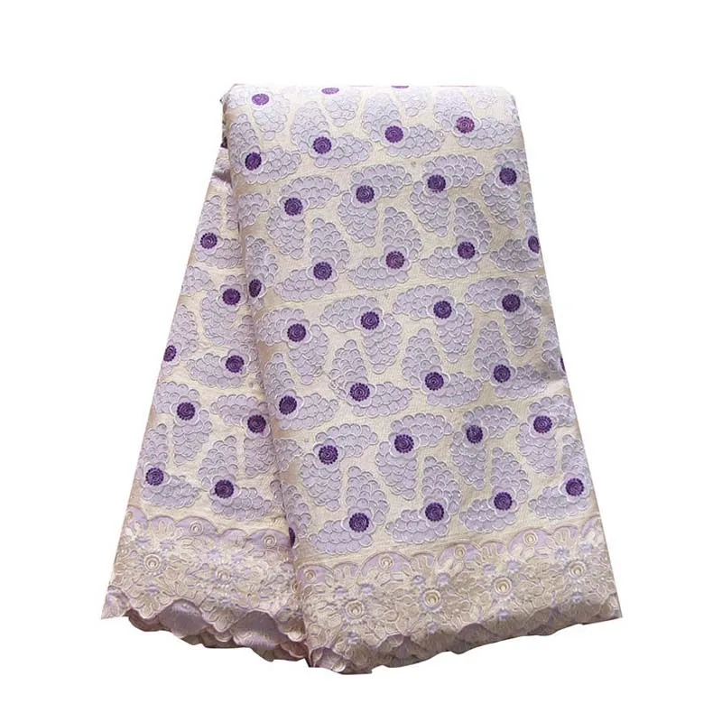 

African Cotton Lace Fabrics Beautiful For Women Big Cotton Fabric 082 Lilac Swiss Voile With Stone Voile Lace In Switzerland