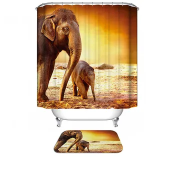 

New Arrival Shower Curtain American style Creative wild animals theme pattern 0240 Home Decorative Waterproof Bathroom Fabric