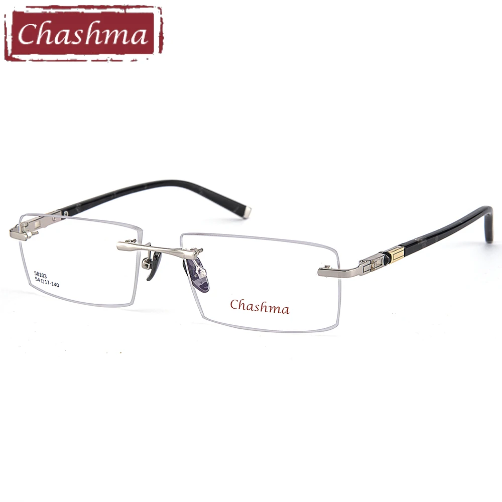 

Chashma Brand Titanium Alloy Eyeglasses Rimless Ultra Light Myopia Optical Frame Prescription Glasses Frames for Men