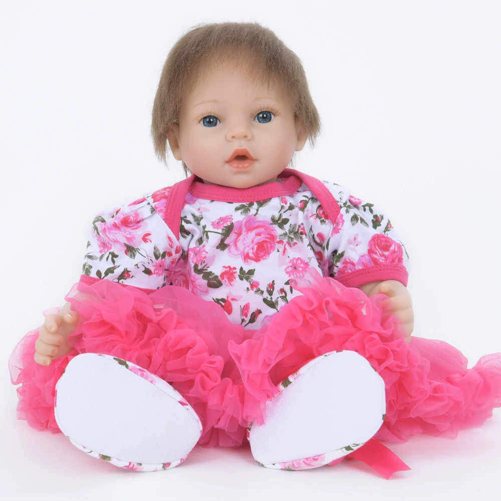 

22" 55 cm Reborn Lifelike Soft Cloth Body Baby Dolls Early Education Limited Collection Doll Xmas Gift