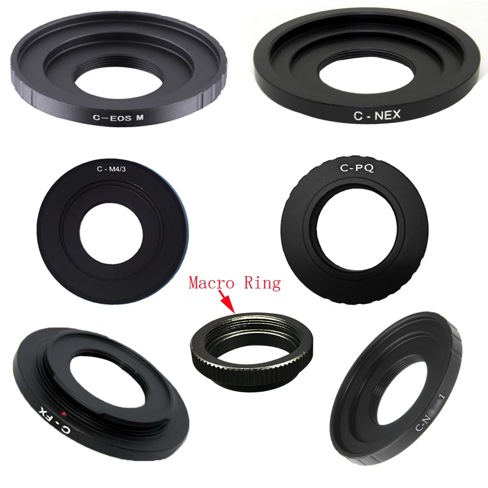 

Adapter Ring C Mount Movie Lens Macro ring For C-FX C-PQ C-EOSM C-N1 NEX C-M4/3 CCTV Movie Lens