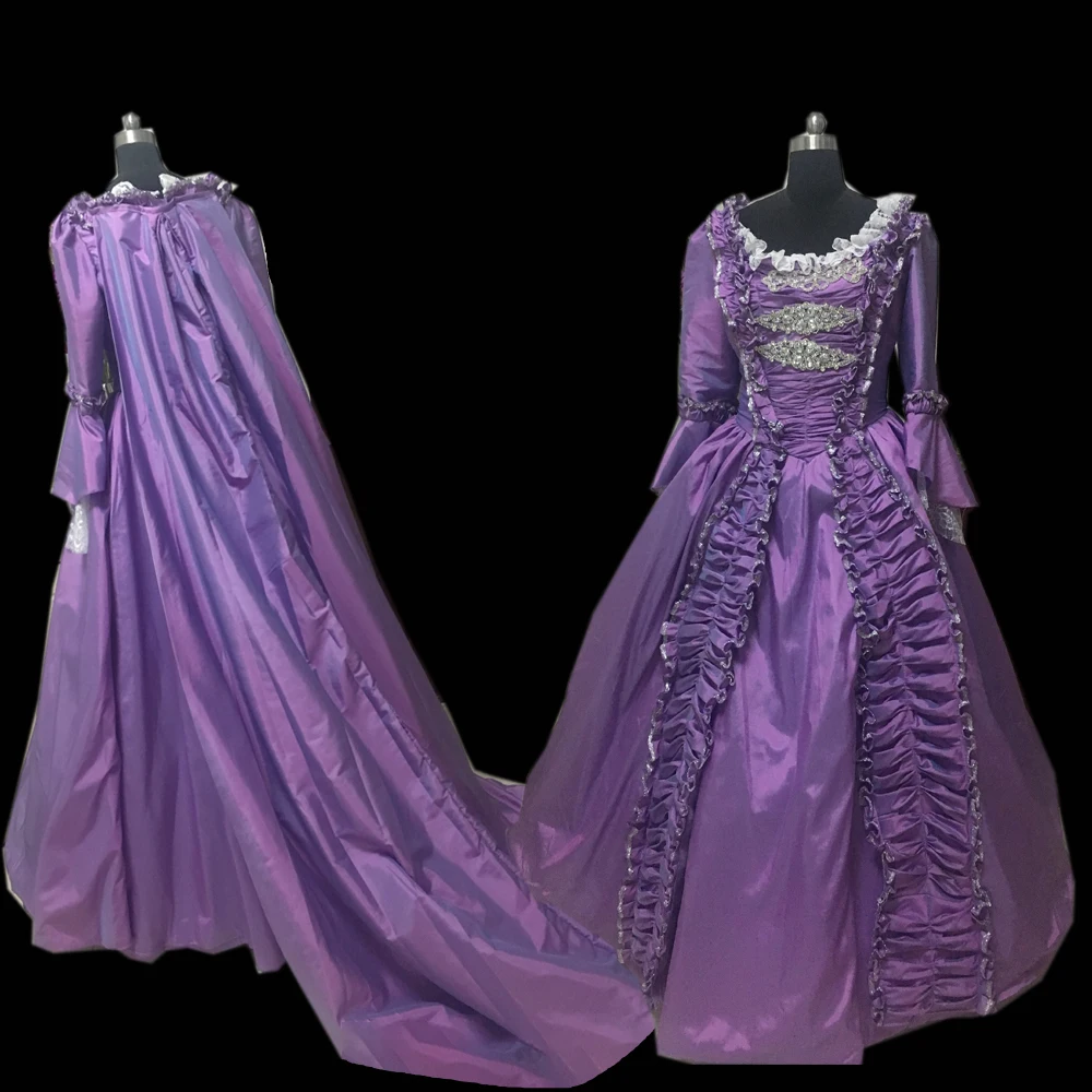 

2019 New purple Halloween Cosplay dress Colonial Georgian Renaissance Gothic Historical dress D-303