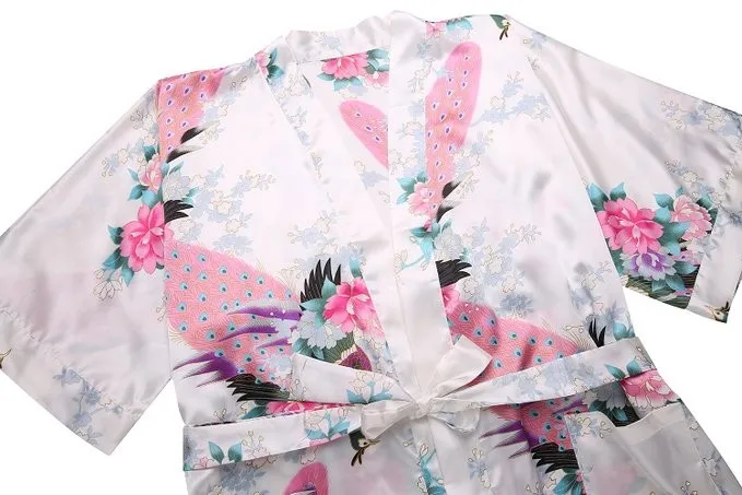 White Summer Women's Kimono Robe Bathrobe Sleepwear Rayon Bath Gown Nightgown Pyjamas Mujer Pijama Size S M L XL XXL XXXL 029