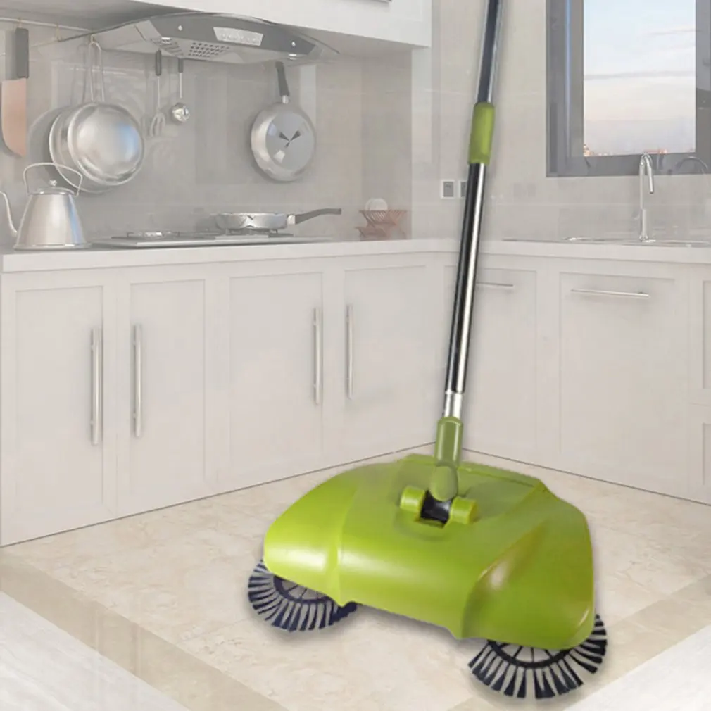 

Floor Sweeping Machine Hand-push Rotatable Cleaner Handheld Sweeper with Adjustable Handle Household Cleaning Tool