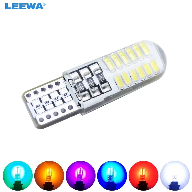 LEEWA 4 шт. автомобильный T10 194 168 W5W 3014 чип 24SMD кварцевая Автомобильная светодиодный