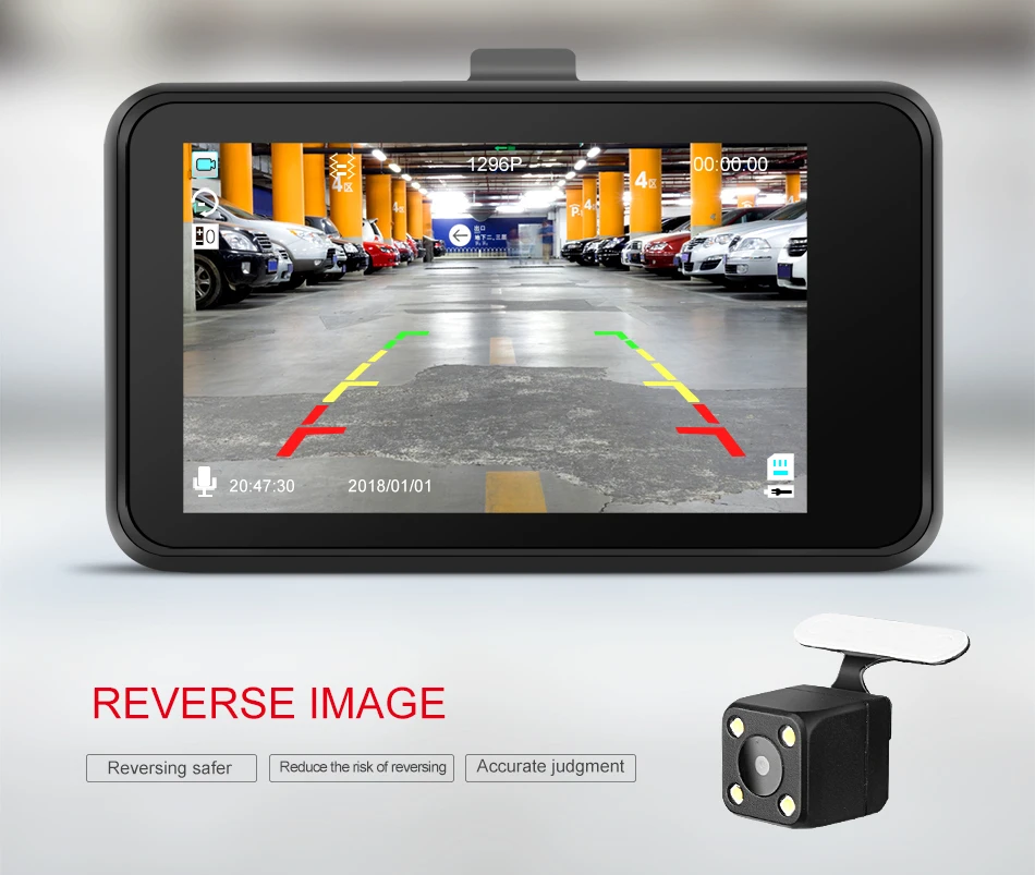 Ruccess H500 Видеорегистраторы для автомобилей Двойной объектив Dash Cam Камера Full HD 1080P ips 3 дюймовый монитор парковки видео Регистраторы регистратор DVRs