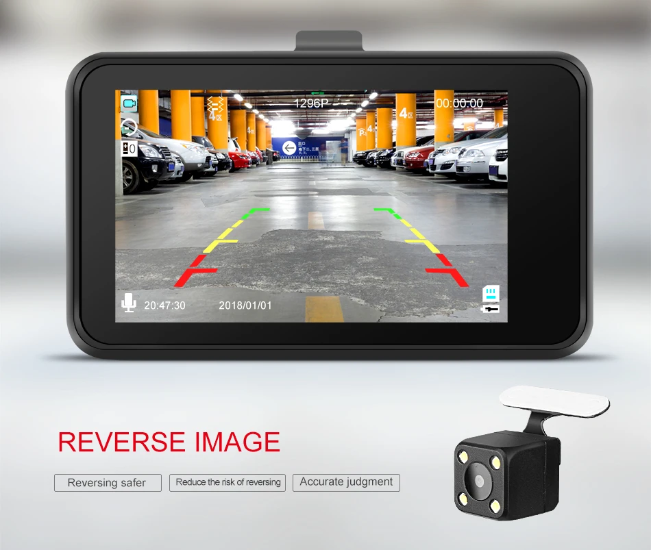 5 Ruccess H500 Car DVR Dash Cam Camera IPS 3 inch Full HD 1080P Dual Lens Parking Monitor Video Recorder Registrator DVRs