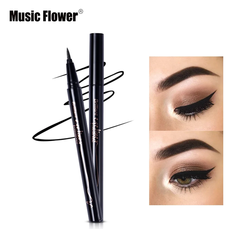 

Music Flower Eye Makeup Matte Silky Eyeliner Pencil Liquid Black Line Long-lasting Waterproof Quick Dry Natural Eye Liner Pen