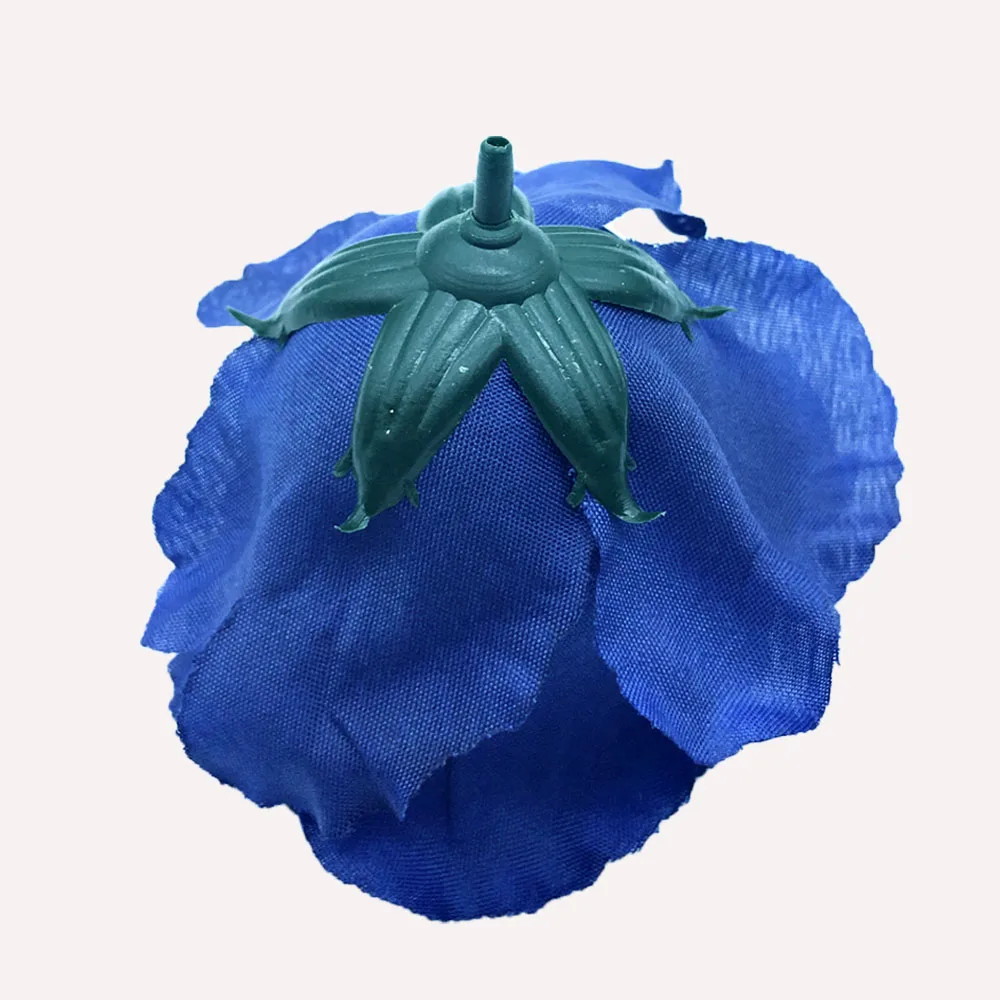 12 шт./партия 8 см объемный шелк искусственный цветок розы Свадебная вечеринка дома декоративные растения шляпа из ткани аксессуары поддельные цветы королевский синий