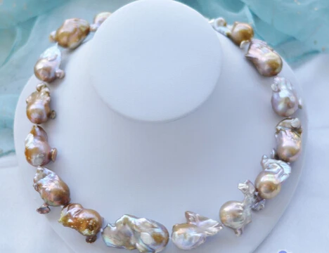 

HOT 0015563 LAVENDER BAROQUE KESHI REBORN PEARL NECKLACE