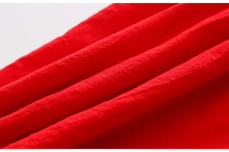 2018 Summer 2-10 Years Children Cotton Solid Red Color Wrap Off Shoulder Little Sexy Girl Strapless Wedding Dress For Girl Kids (12)