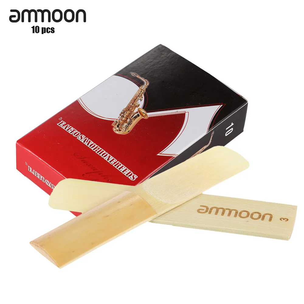 

ammoon 10-pack Pieces Strength 3.0 Bamboo Reeds for Eb Alto Saxophone Sax Accessories