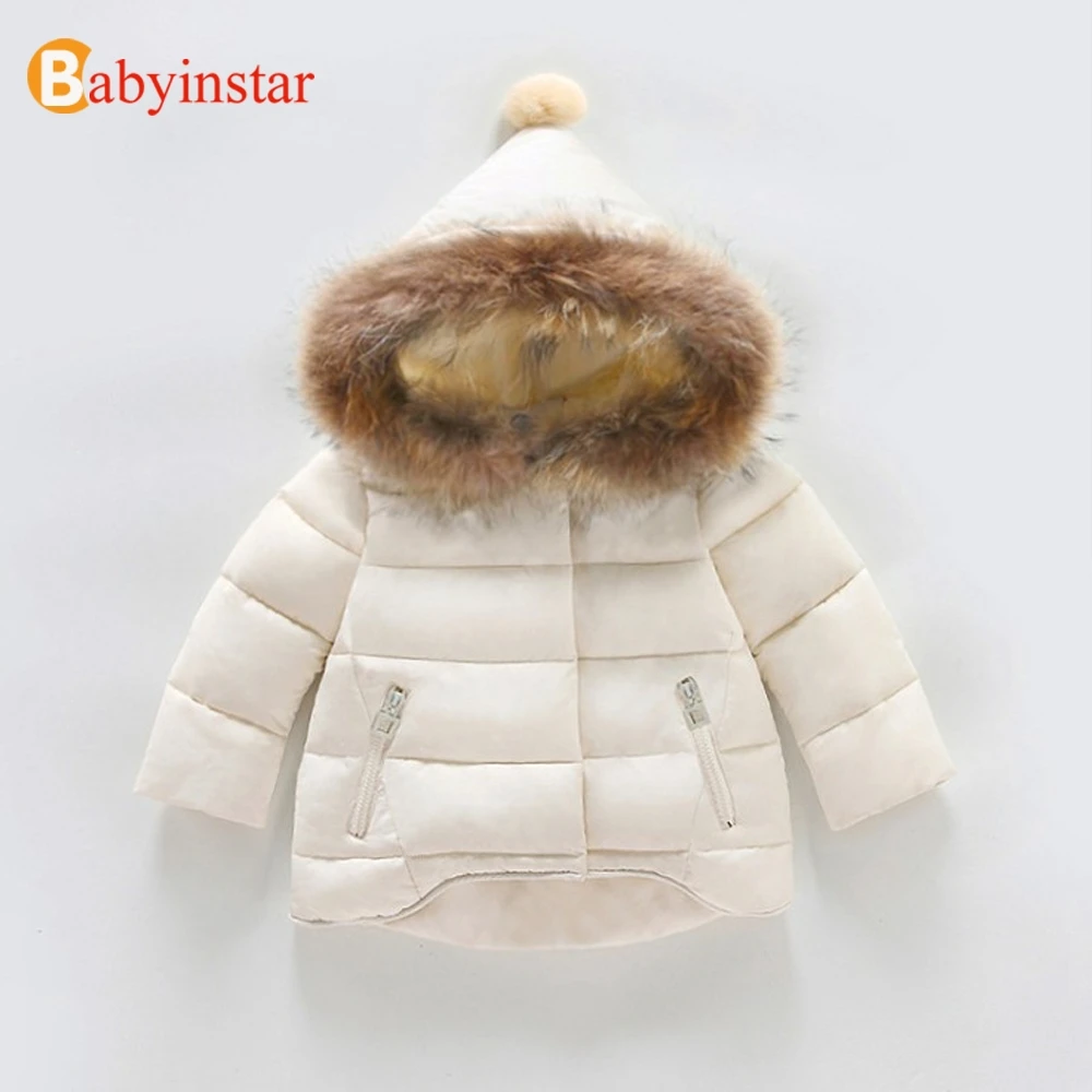 

Babyinstar Kids Warm Down&Parkas Coat 2018 New Floral Print Children Girls Snow Wear Ruffles Hooded Jacket Kid Outwear