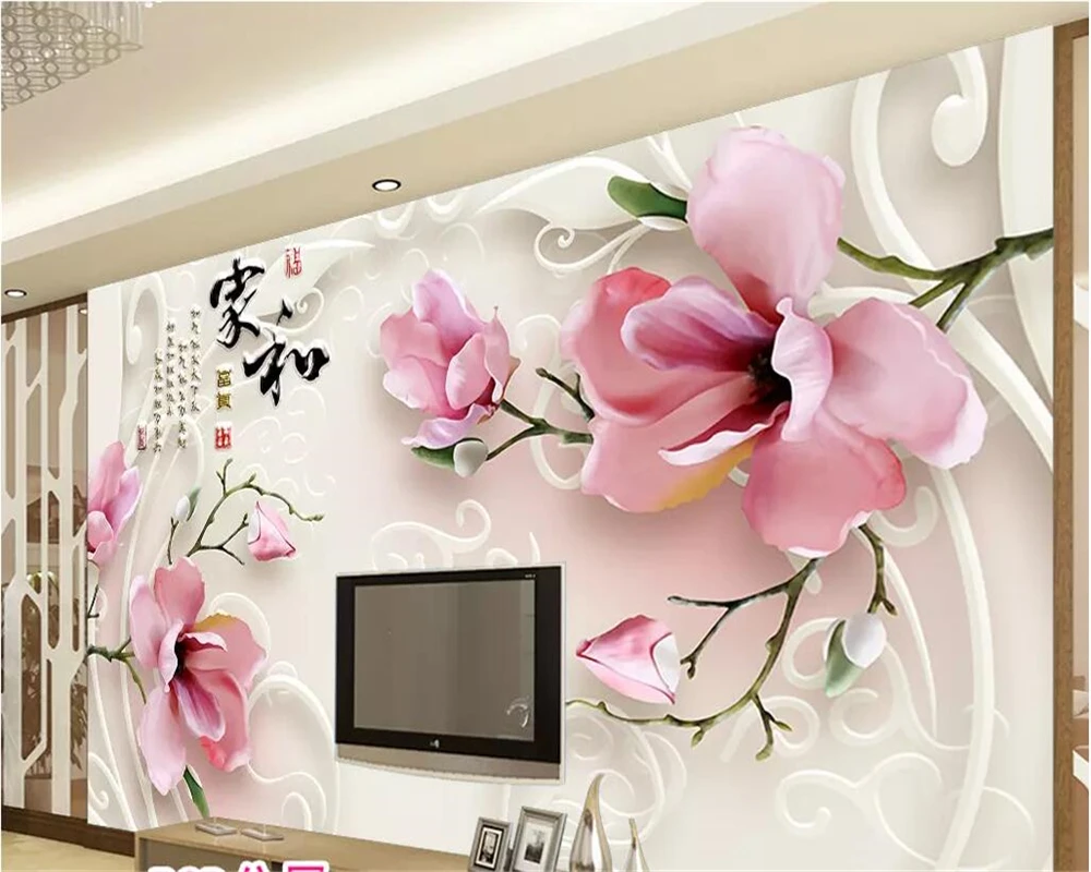 

beibehang Custom large wallpapers 3d mural magnolia jewelry TV background wall murals living room wallpaper decorative painting