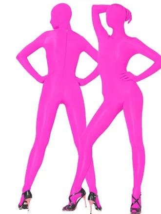 Новое поступление розовый красный спандекс лайкра полное тело Zentai комбинезон все включено боди костюм - Цвет: Розовый
