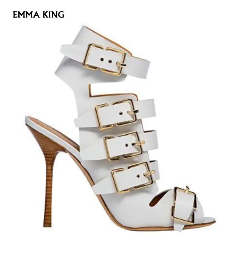 

Summer Fashion Dress Shoes Women High Heel Sandals Women Buckle Detail Gladiator Strappy Sandalias Mujer 2019Wedding Shoes Woman