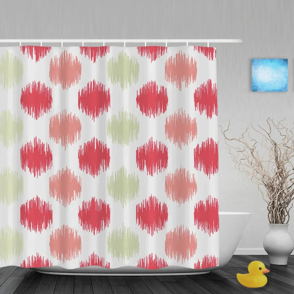 Geometric Pattern Home Decor Bathroom Shower Curtain Based On Ikat