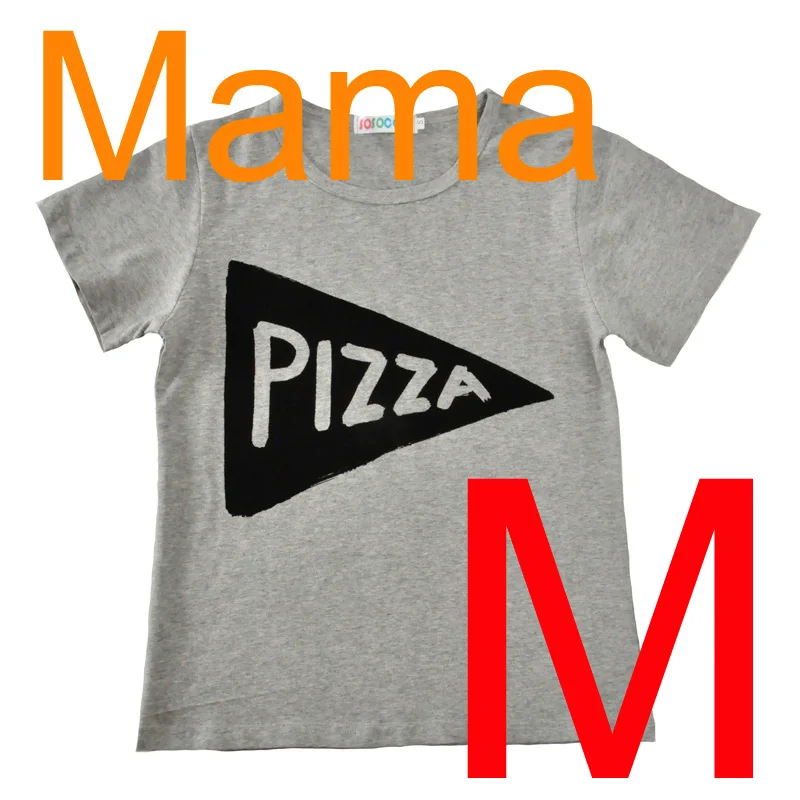 SOSOCOER/Одинаковая одежда для всей семьи футболка для мамы и дочки, папы и ребенка летний комбинезон года с рисунком медведя, папы, мамы, комплекты для малышей - Цвет: Pizza MAMA M