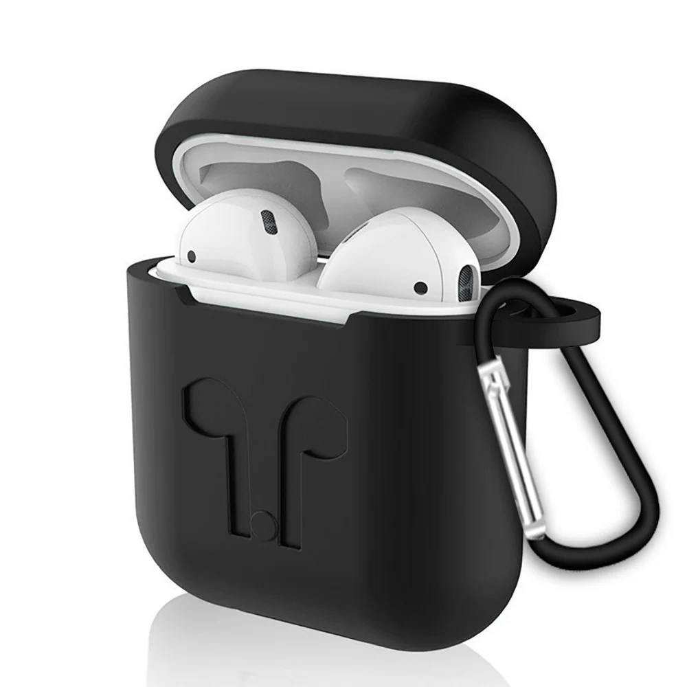 360 защитный комплект чехол для Apple Airpods TWS i9s i11s i10s i10 чехол s TWS Anti lost Air Pods наушники с подвесным кольцом - Цвет: Only Black Case