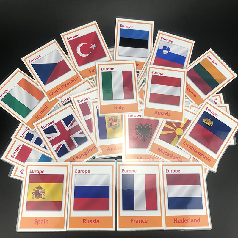 

DDWE 46Pcs Early Learning English Europe Word Card Education Flashcards Toys for Children Pocket Flashcards Baby Gifts Kids Game