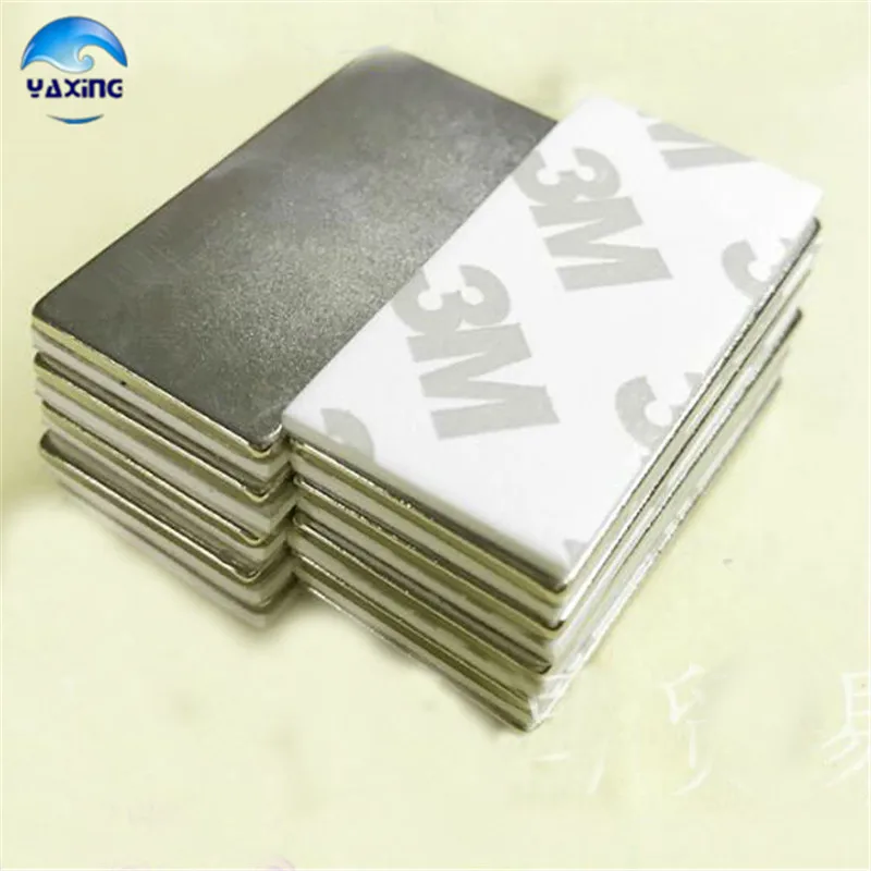 

3PCS 40mmx20mmx2mm Neodymium Magnet Cuboid Block Rare Earth 40x20x2 mm with Double-sided adhesive Super Strong Magnets 40*20*2